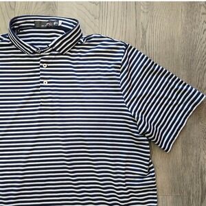 Lot of 2 RLX Ralph Lauren Mens XXL Golf Polo Shirts Striped Blue Navy Pink
